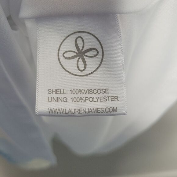 Lauren James Dress Blue White Stripe Open Back Halter Ruffle Flirty Mini Dress S - Picture 8 of 9